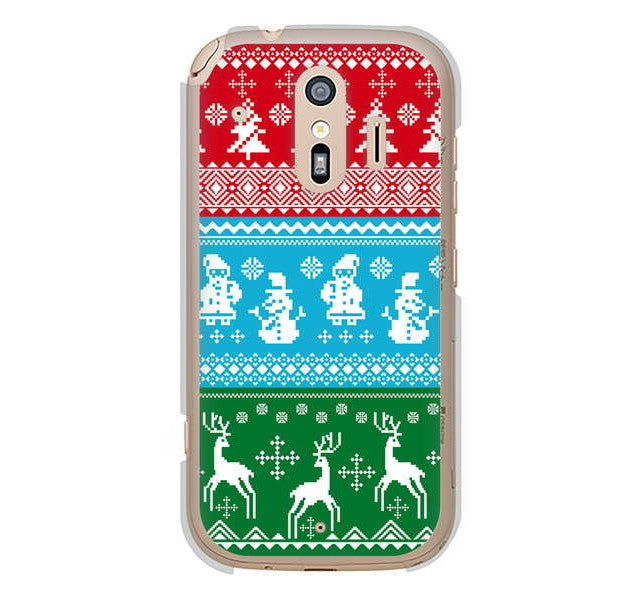 らくらくスマートフォン me F-01L docomo 高画質仕上げ 背面印刷 ハードケース クリスマス