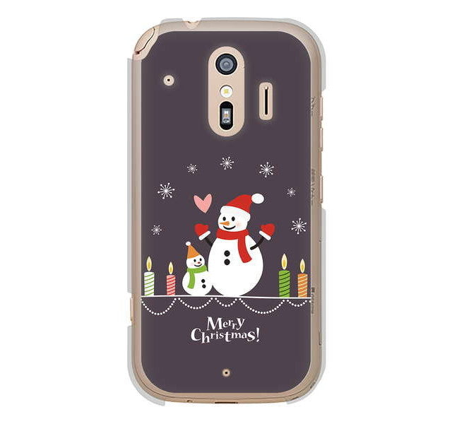 らくらくスマートフォン me F-01L docomo 高画質仕上げ 背面印刷 ハードケース クリスマス