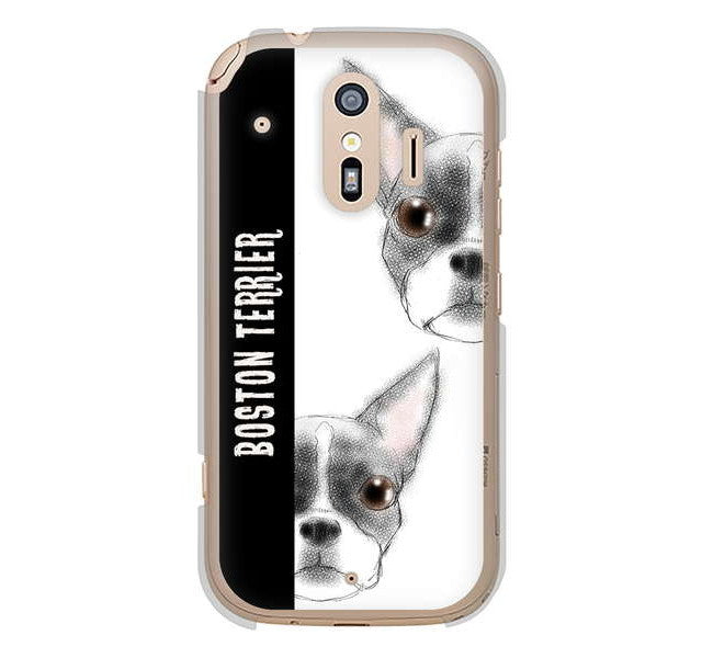 らくらくスマートフォン me F-01L docomo 高画質仕上げ 背面印刷 ハードケース ボストンテリア