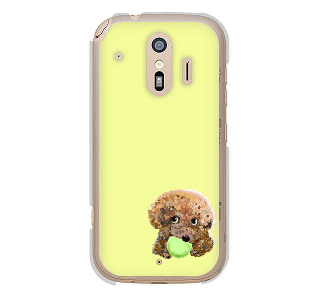 らくらくスマートフォン me F-01L docomo 高画質仕上げ 背面印刷 ハードケース トイプードル&ボール