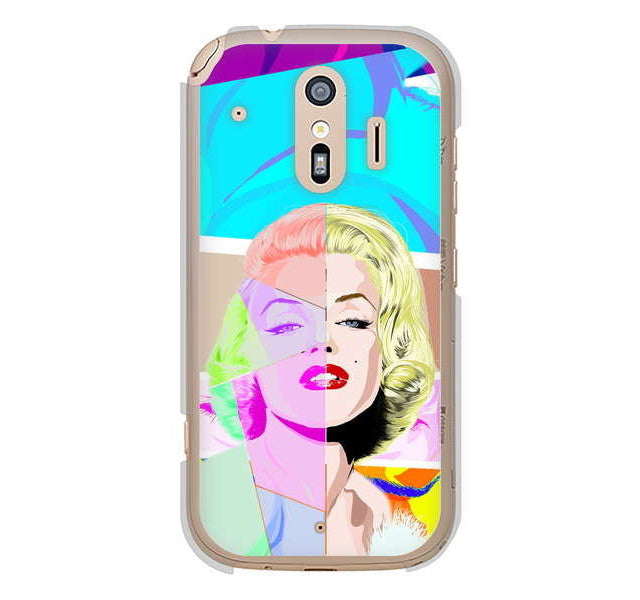 らくらくスマートフォン me F-01L docomo 高画質仕上げ 背面印刷 ハードケース マリリンモンローデザイン