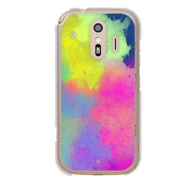 らくらくスマートフォン me F-01L docomo 高画質仕上げ 背面印刷 ハードケース パステルアート
