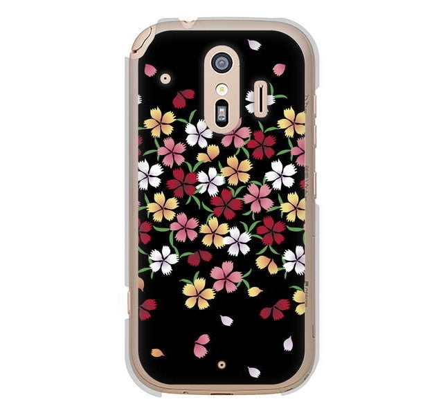 らくらくスマートフォン me F-01L docomo 高画質仕上げ 背面印刷 ハードケース 和花柄
