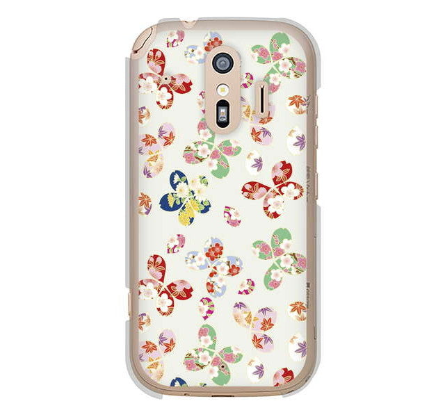 らくらくスマートフォン me F-01L docomo 高画質仕上げ 背面印刷 ハードケース 和花柄