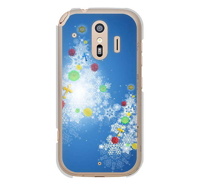 らくらくスマートフォン me F-01L docomo 高画質仕上げ 背面印刷 ハードケース クリスマス