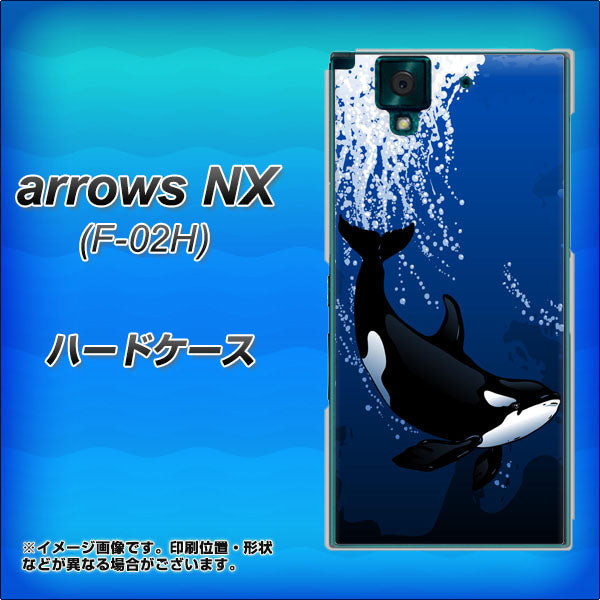 docomo アローズNX F-02H 高画質仕上げ 背面印刷 ハードケース【423 シャチ】
