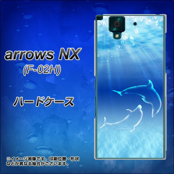 docomo アローズNX F-02H 高画質仕上げ 背面印刷 ハードケース【1048 海の守り神イルカ】