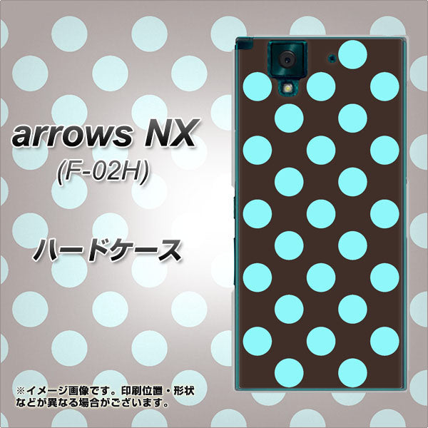 docomo アローズNX F-02H 高画質仕上げ 背面印刷 ハードケース【1352 シンプルビッグ水色茶】