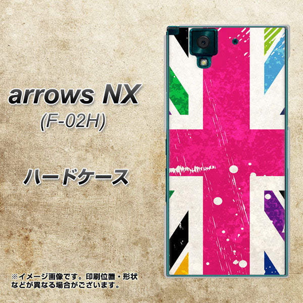 docomo アローズNX F-02H 高画質仕上げ 背面印刷 ハードケース【SC806 ユニオンジャック ピンクビンテージ】
