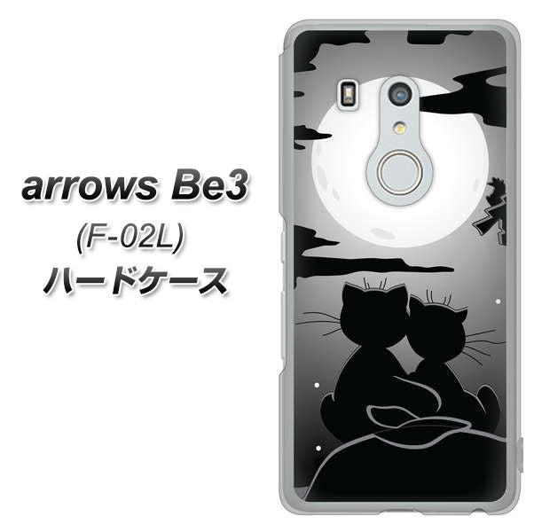 docomo アローズ ビー3 F-02L 高画質仕上げ 背面印刷 ハードケース【342 月夜の二人】