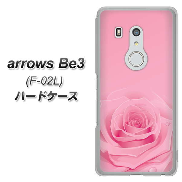 docomo アローズ ビー3 F-02L 高画質仕上げ 背面印刷 ハードケース【401 ピンクのバラ】
