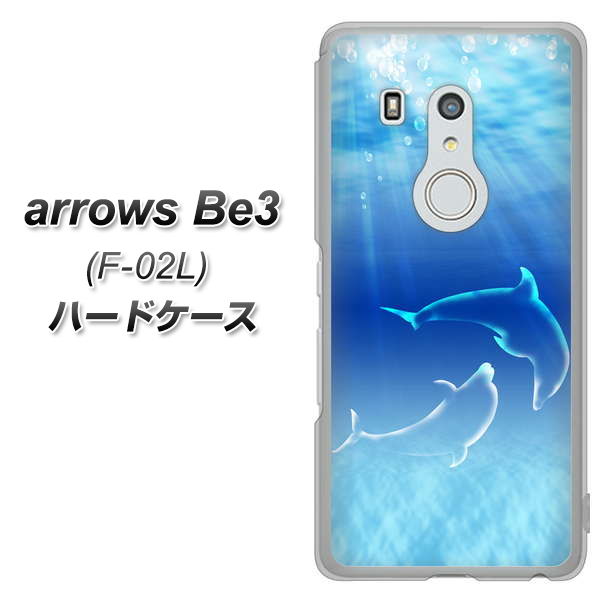 docomo アローズ ビー3 F-02L 高画質仕上げ 背面印刷 ハードケース【1048 海の守り神イルカ】