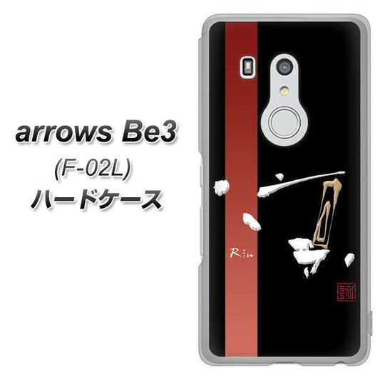 docomo アローズ ビー3 F-02L 高画質仕上げ 背面印刷 ハードケース【OE824 凛 ブラック】