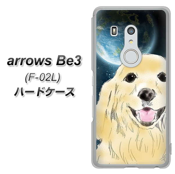 docomo アローズ ビー3 F-02L 高画質仕上げ 背面印刷 ハードケース【YD826 ゴールデンレトリバー02】