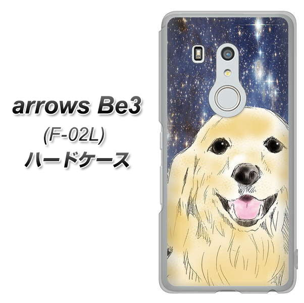 docomo アローズ ビー3 F-02L 高画質仕上げ 背面印刷 ハードケース【YD828 ゴールデンレトリバー04】