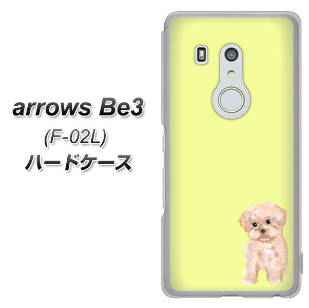 docomo アローズ ビー3 F-02L 高画質仕上げ 背面印刷 ハードケース【YJ064 トイプードルアプリコット(イエロー)】