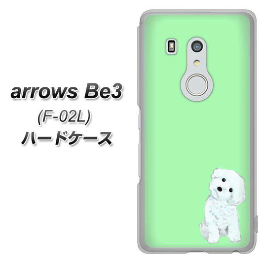 docomo アローズ ビー3 F-02L 高画質仕上げ 背面印刷 ハードケース【YJ071 トイプードルホワイト(グリーン)】