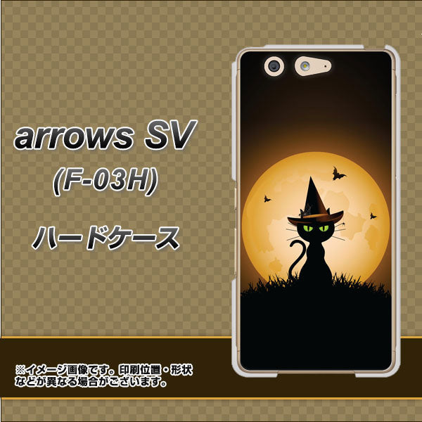 docomo アローズSV F-03H 高画質仕上げ 背面印刷 ハードケース【440 猫の魔法使い】