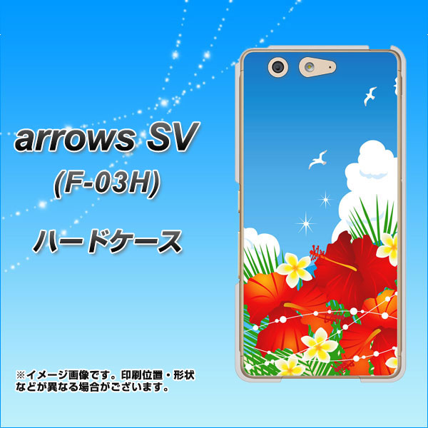 docomo アローズSV F-03H 高画質仕上げ 背面印刷 ハードケース【VA821 ハイビスカスと青空】