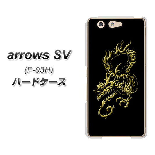 docomo アローズSV F-03H 高画質仕上げ 背面印刷 ハードケース【VA831 闇と龍】