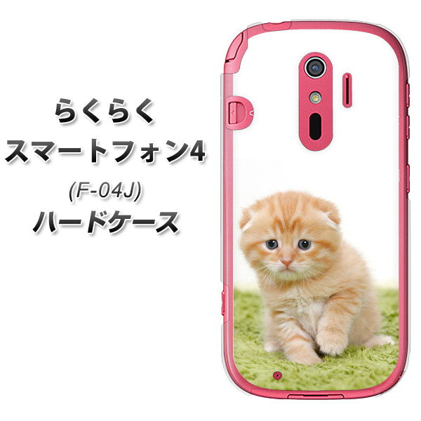 docomo らくらくスマートフォン4 F-04J 高画質仕上げ 背面印刷 ハードケース【VA802 ネコこっそり】