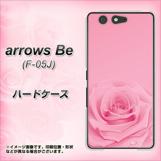 docomo アローズ ビー F-05J 高画質仕上げ 背面印刷 ハードケース【401 ピンクのバラ】