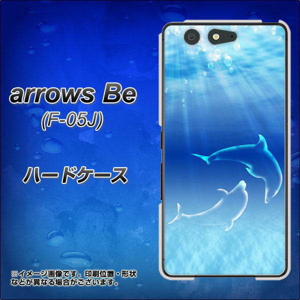 docomo アローズ ビー F-05J 高画質仕上げ 背面印刷 ハードケース【1048 海の守り神イルカ】