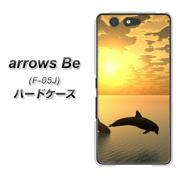 docomo アローズ ビー F-05J 高画質仕上げ 背面印刷 ハードケース【VA845 夕暮れのドルフィン】