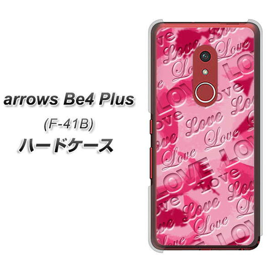 アローズBe4 Plus F-41B 高画質仕上げ 背面印刷 ハードケース【SC845 フラワーヴェルニLOVE濃いピンク(ローズアンディアン)】