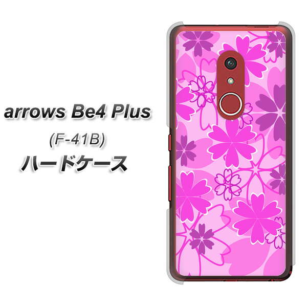 アローズBe4 Plus F-41B 高画質仕上げ 背面印刷 ハードケース【VA961 重なり合う花 ピンク】