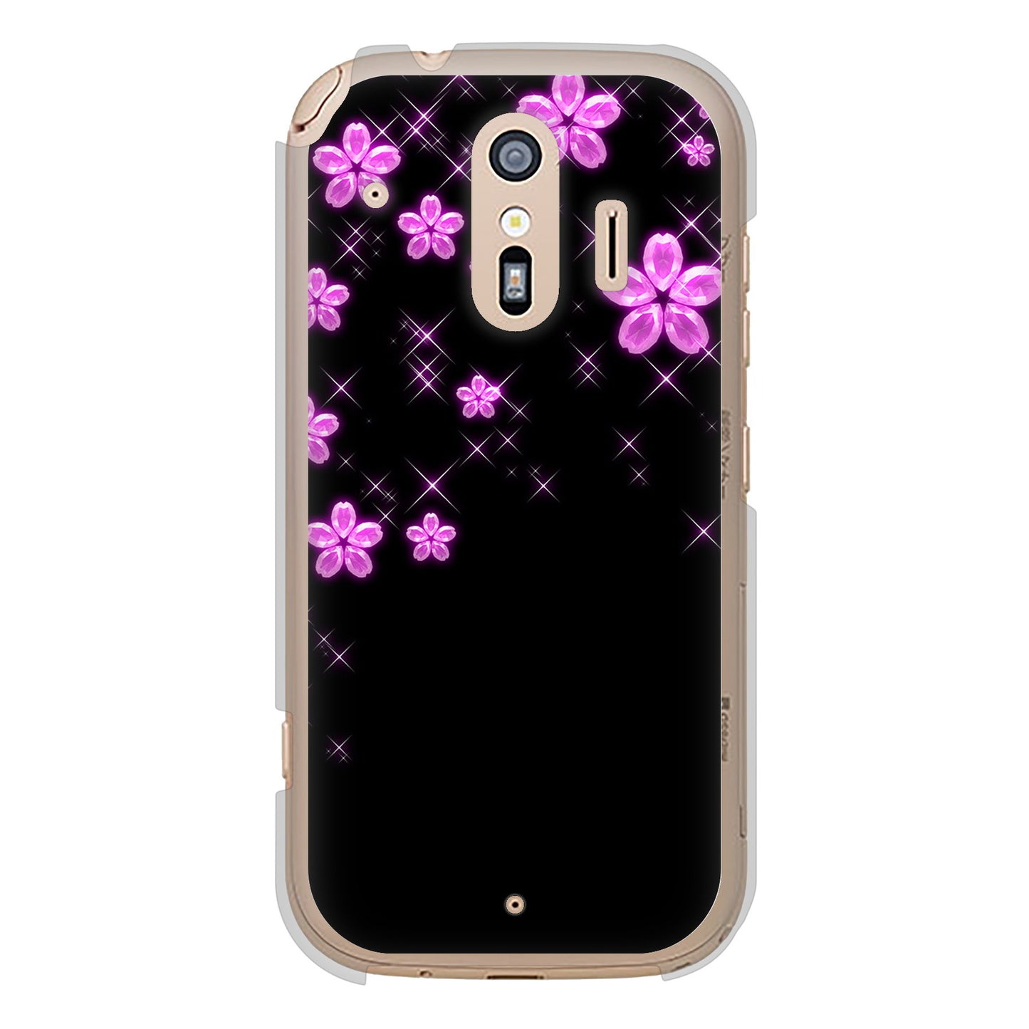 らくらくスマートフォン F-42A docomo 高画質仕上げ 背面印刷 ハードケース 【019 桜クリスタル】