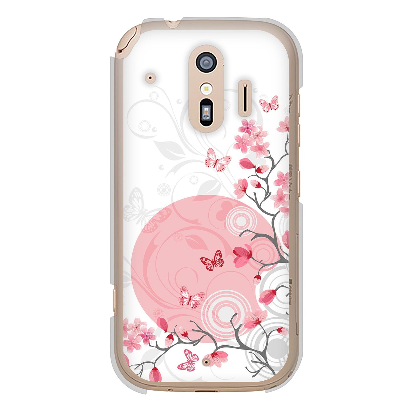 らくらくスマートフォン F-42A docomo 高画質仕上げ 背面印刷 ハードケース バタフライ
