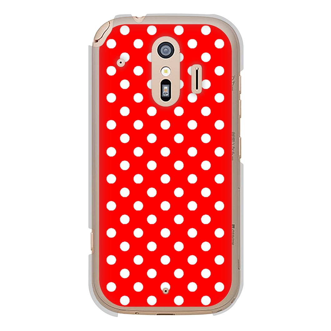 らくらくスマートフォン F-42A docomo 高画質仕上げ 背面印刷 ハードケース シンプル柄(水玉)