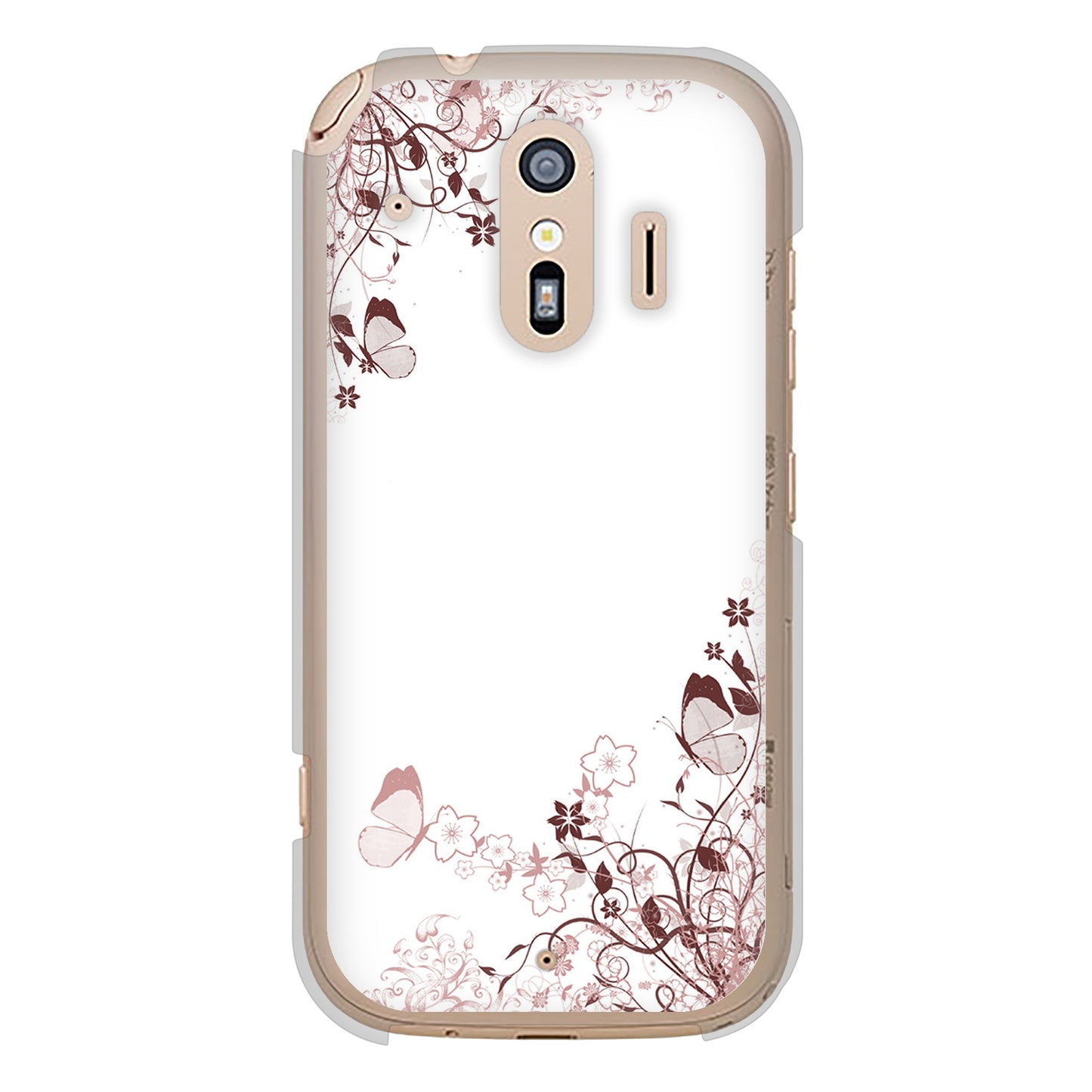 らくらくスマートフォン F-42A docomo 高画質仕上げ 背面印刷 ハードケース バタフライ
