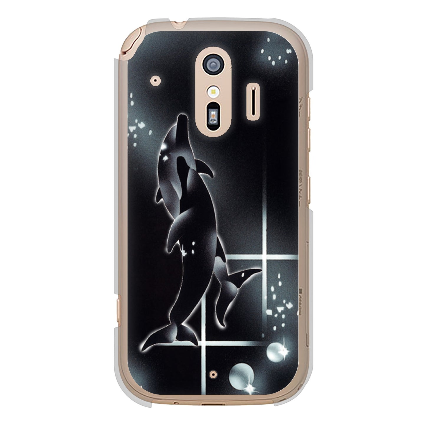 らくらくスマートフォン F-42A docomo 高画質仕上げ 背面印刷 ハードケース 海の守り神