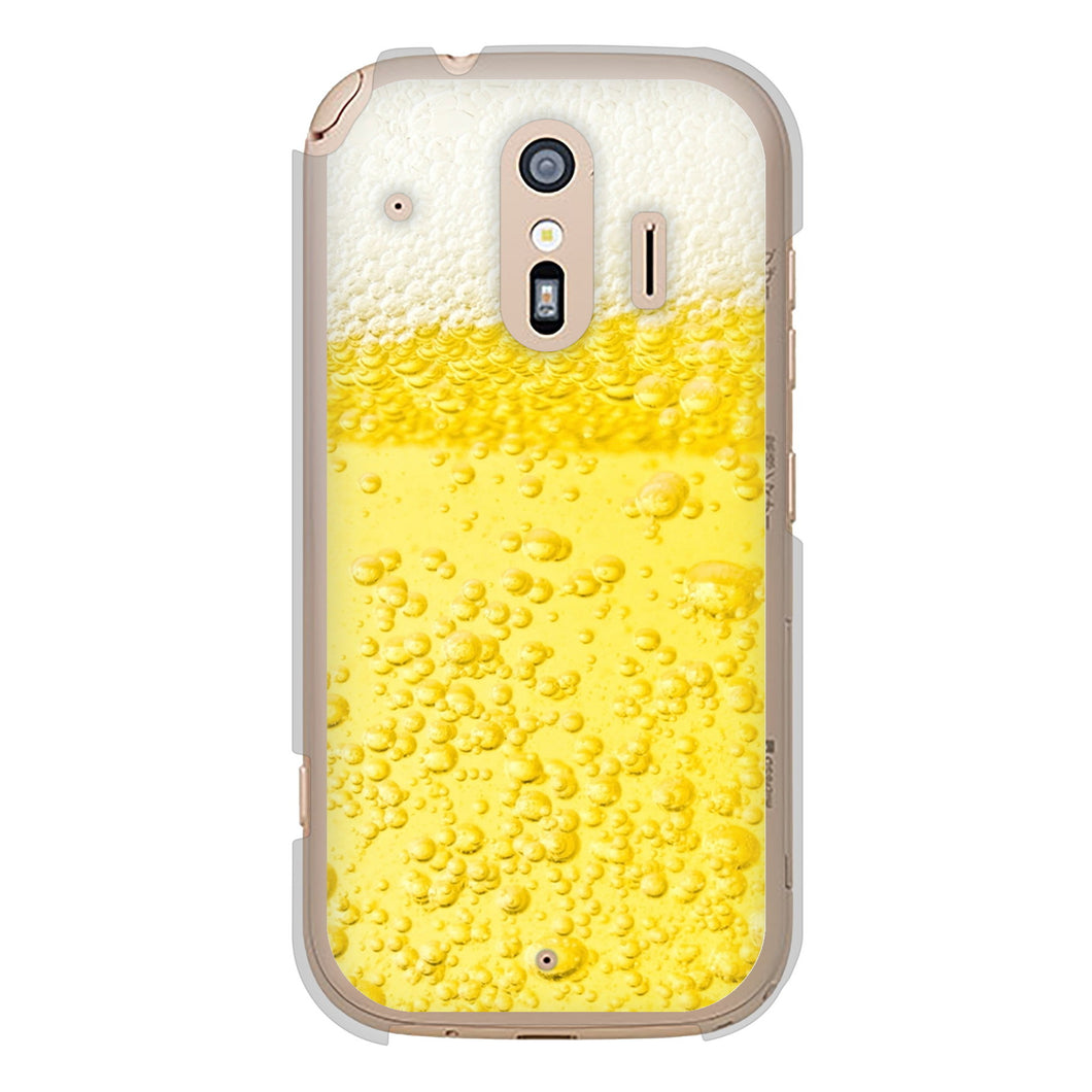 らくらくスマートフォン F-42A docomo 高画質仕上げ 背面印刷 ハードケース 生ビール