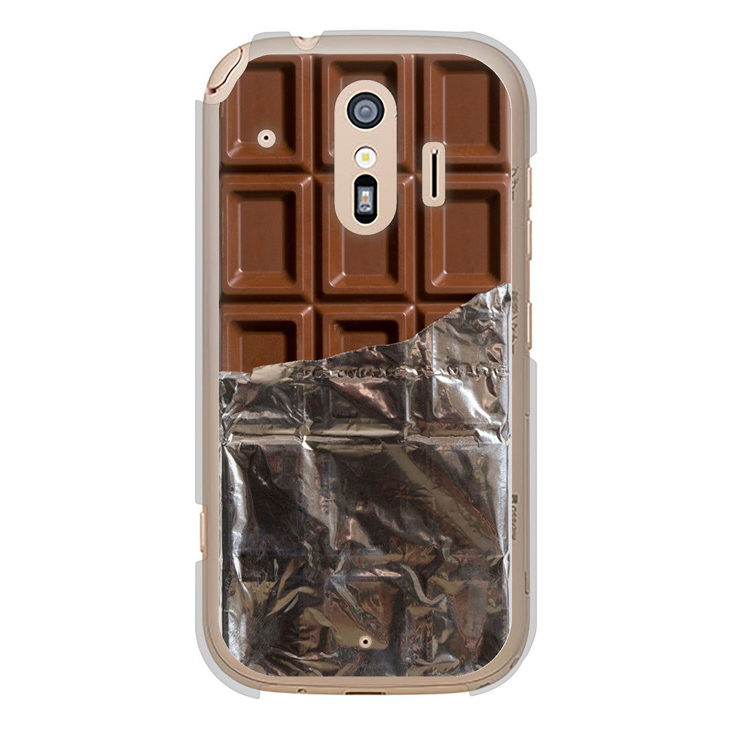 らくらくスマートフォン F-42A docomo 高画質仕上げ 背面印刷 ハードケース 板チョコ