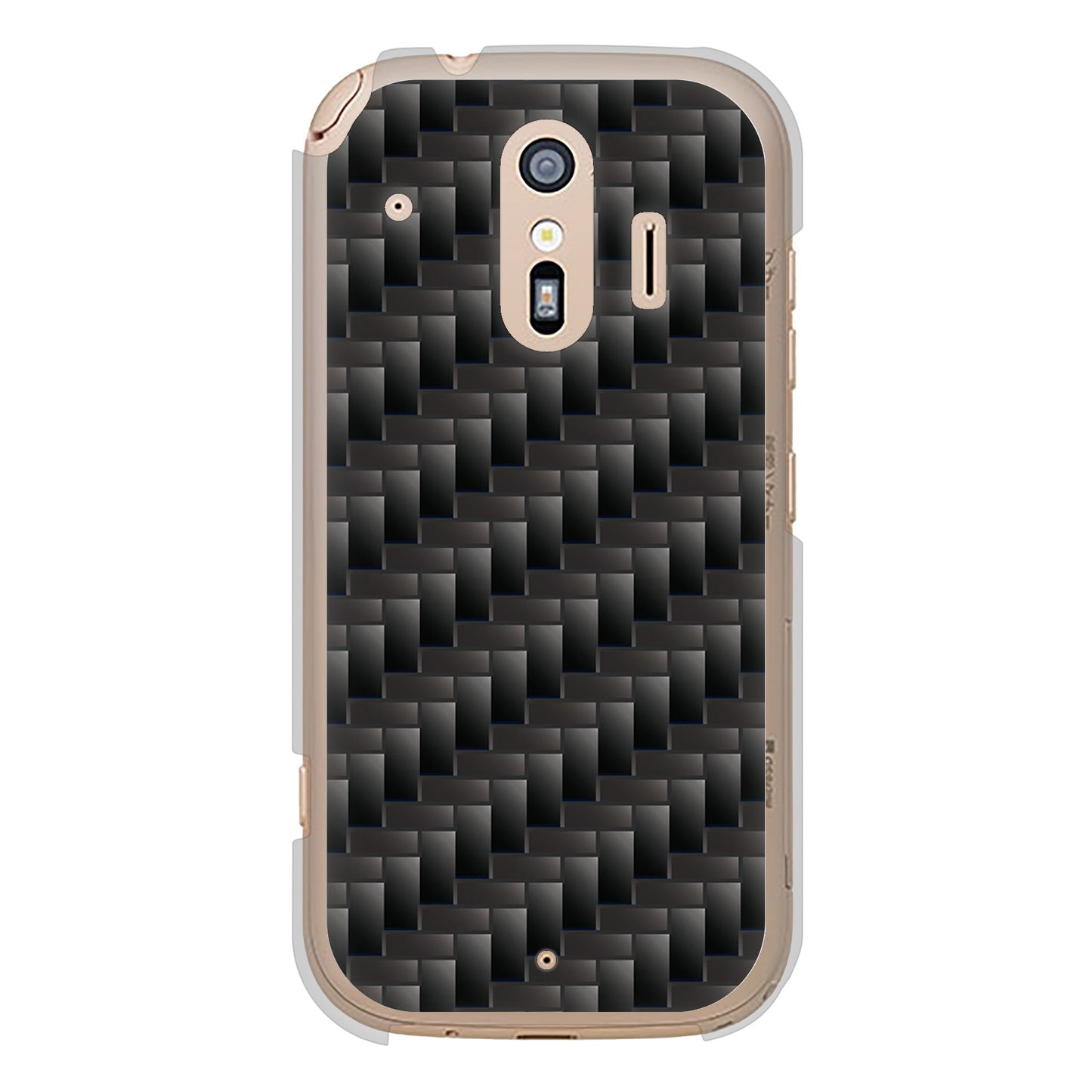 らくらくスマートフォン F-42A docomo 高画質仕上げ 背面印刷 ハードケース 【461 カーボン】