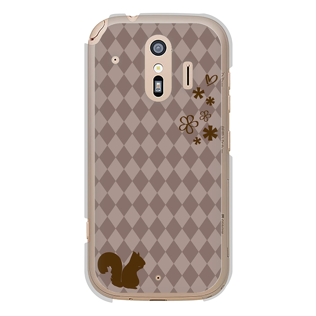 らくらくスマートフォン F-42A docomo 高画質仕上げ 背面印刷 ハードケース 【515 リス】