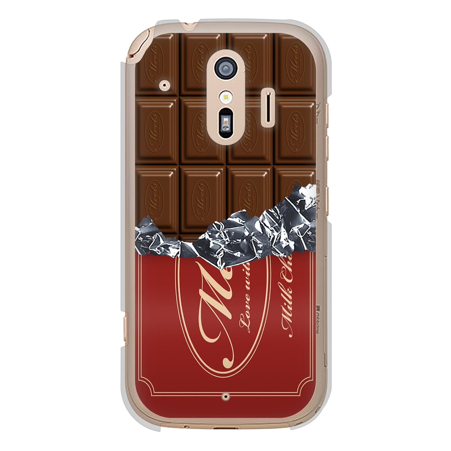 らくらくスマートフォン F-42A docomo 高画質仕上げ 背面印刷 ハードケース 板チョコ