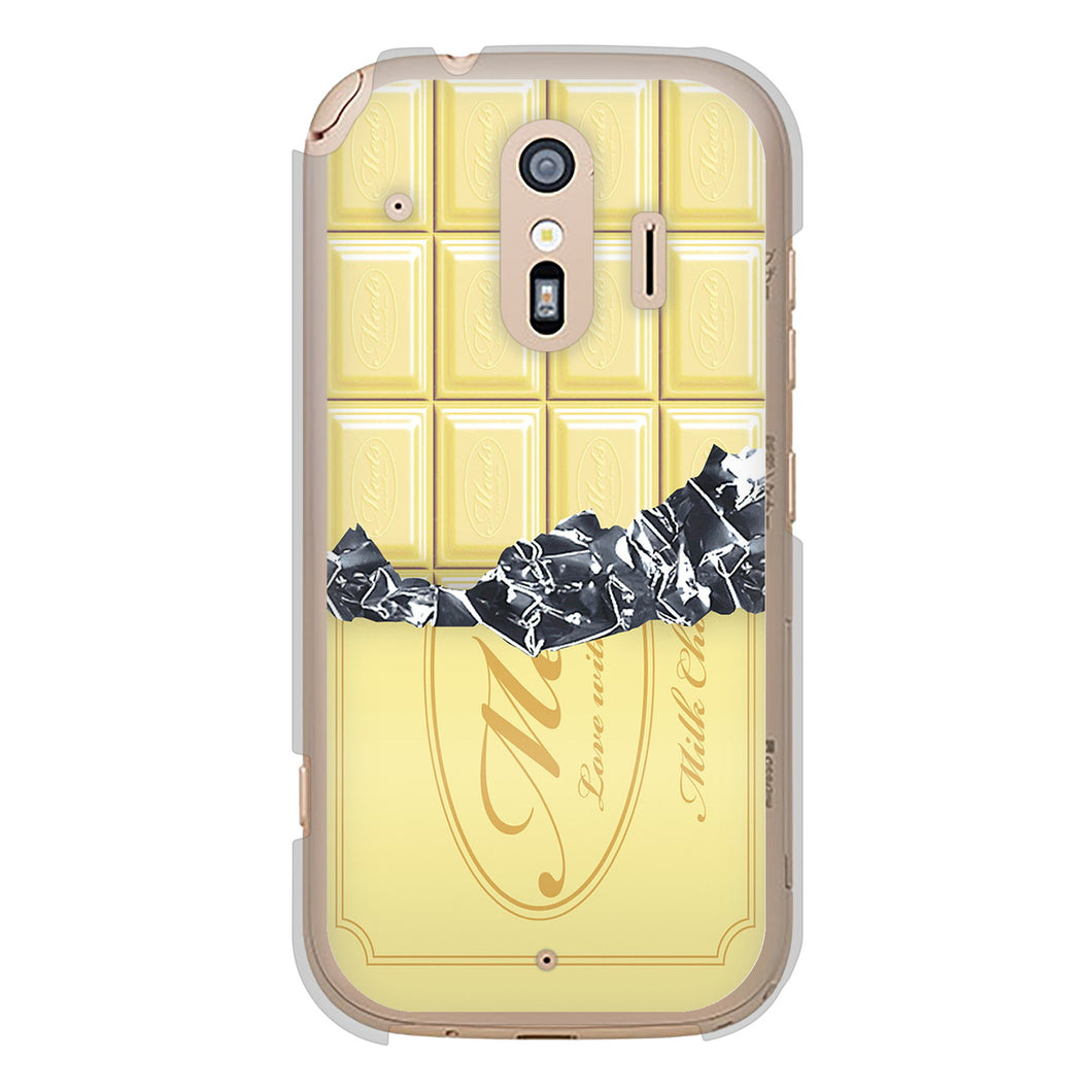 らくらくスマートフォン F-42A docomo 高画質仕上げ 背面印刷 ハードケース 板チョコ
