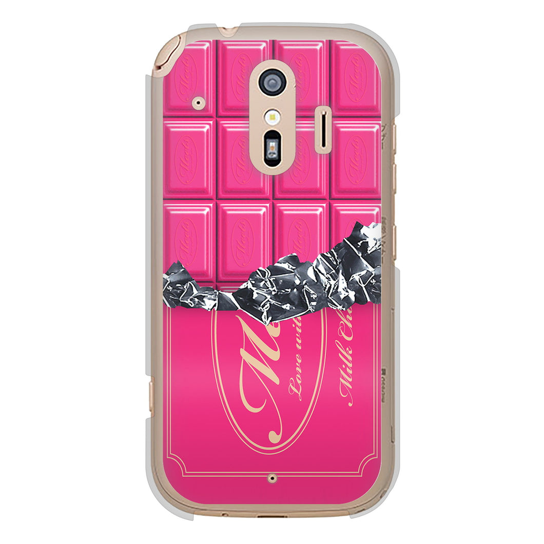 らくらくスマートフォン F-42A docomo 高画質仕上げ 背面印刷 ハードケース 板チョコ