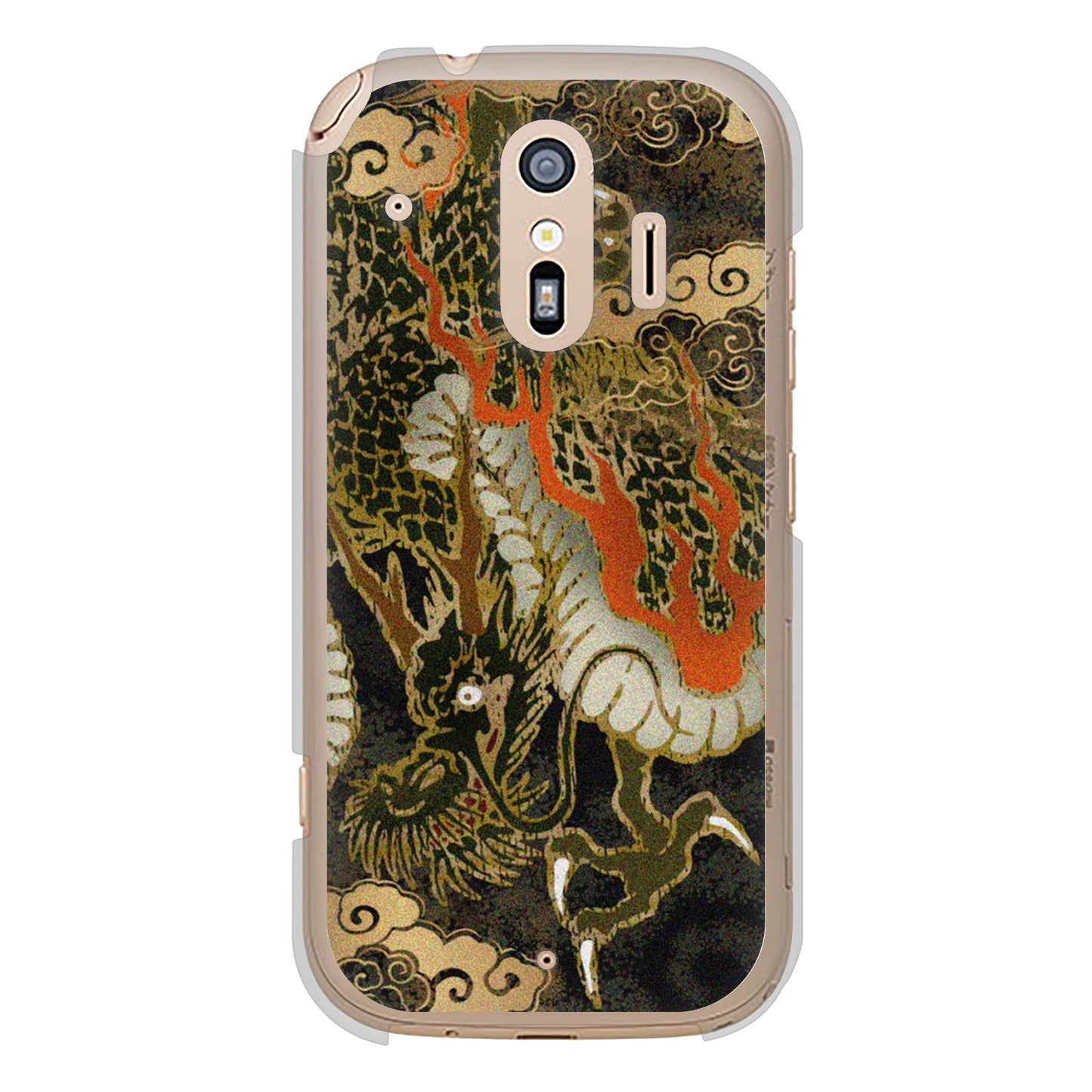 らくらくスマートフォン F-42A docomo 高画質仕上げ 背面印刷 ハードケース 【558 いかずちを纏う龍】