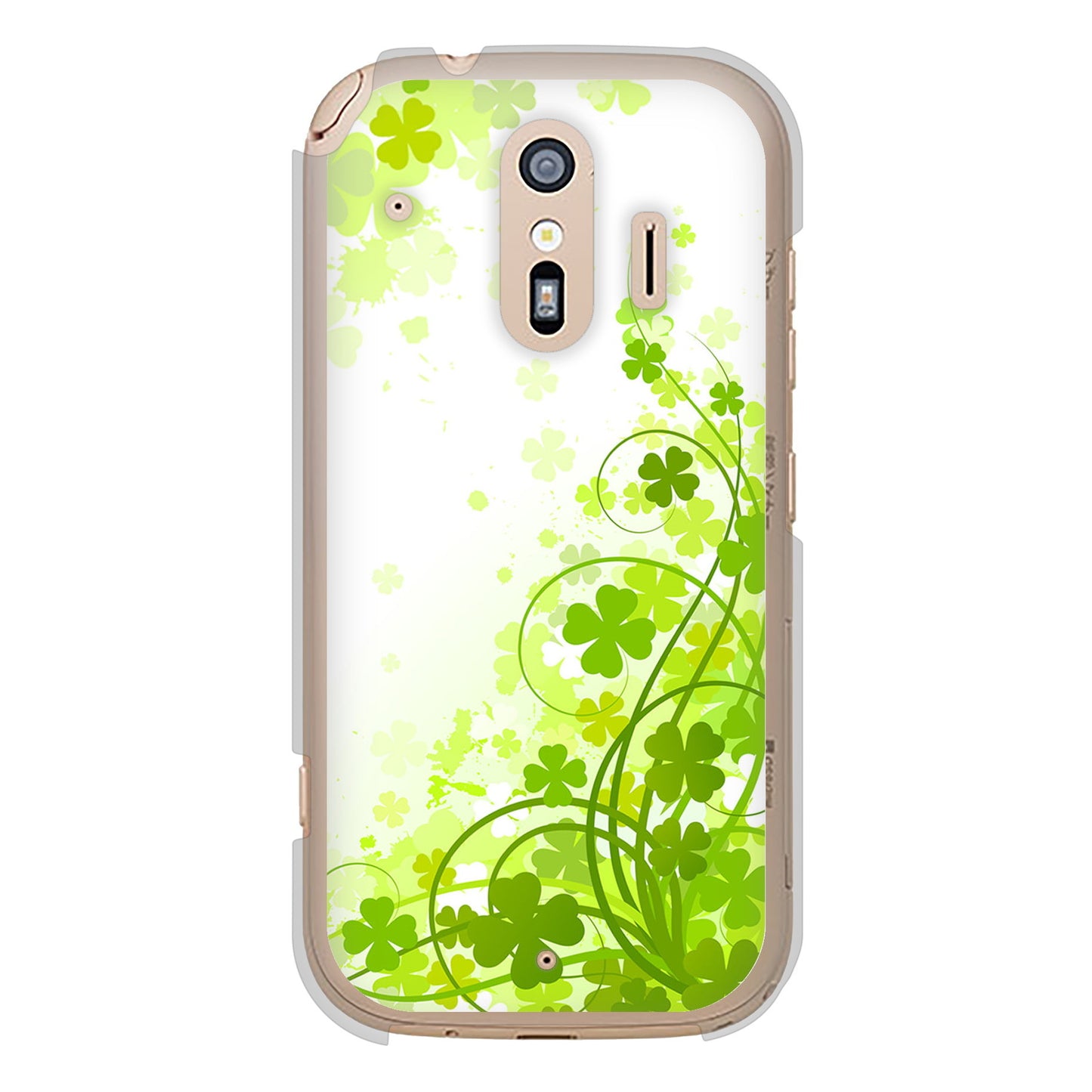 らくらくスマートフォン F-42A docomo 高画質仕上げ 背面印刷 ハードケース 【565 四葉のクローバー】