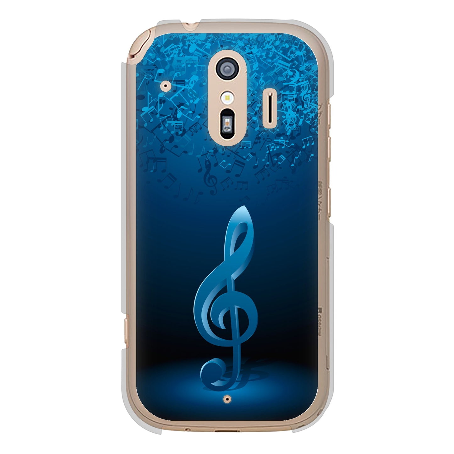 らくらくスマートフォン F-42A docomo 高画質仕上げ 背面印刷 ハードケース 音符