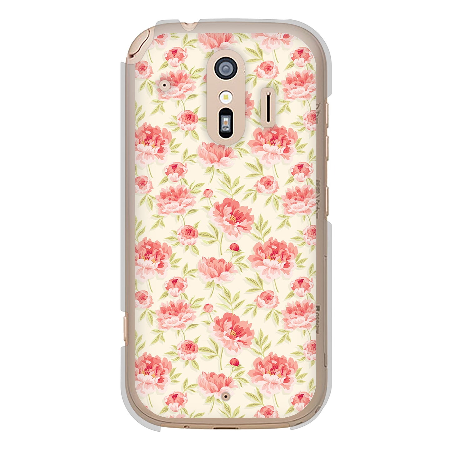 らくらくスマートフォン F-42A docomo 高画質仕上げ 背面印刷 ハードケース 北欧の小花