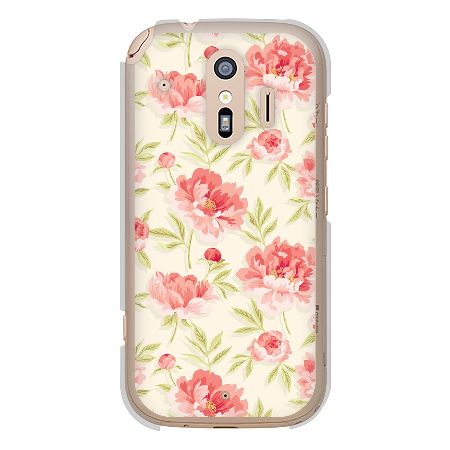 らくらくスマートフォン F-42A docomo 高画質仕上げ 背面印刷 ハードケース 北欧の小花