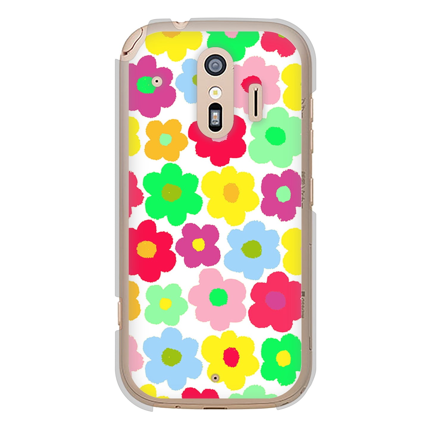 らくらくスマートフォン F-42A docomo 高画質仕上げ 背面印刷 ハードケース ルーズフラワー