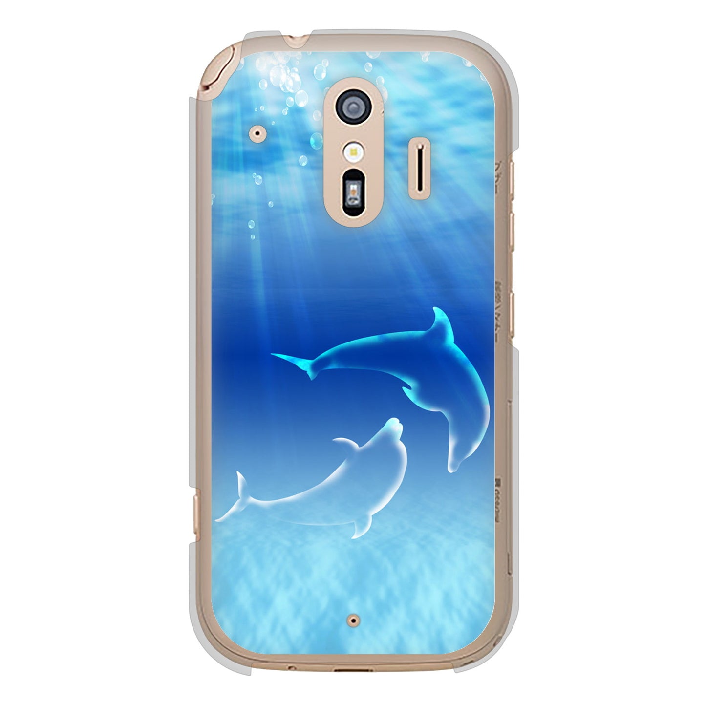 らくらくスマートフォン F-42A docomo 高画質仕上げ 背面印刷 ハードケース 海の守り神