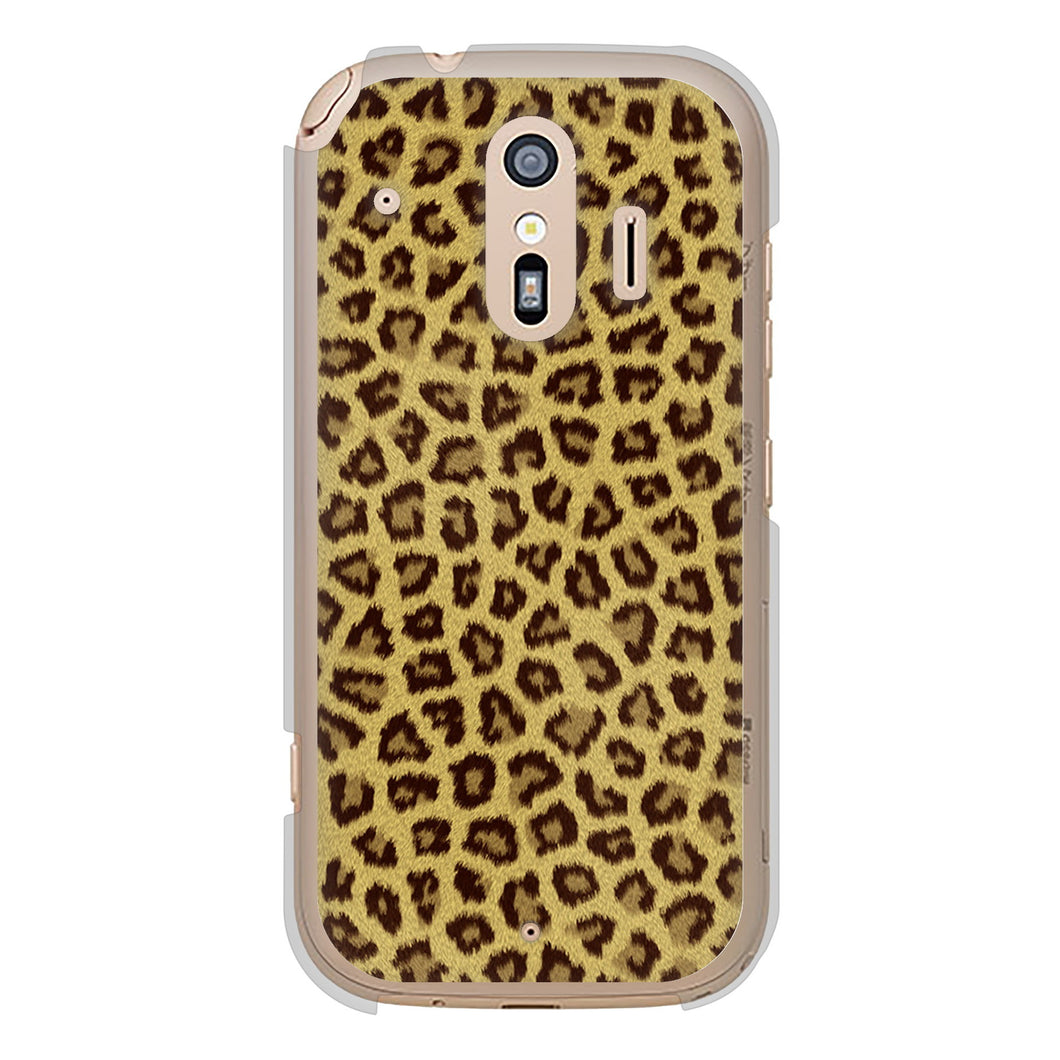 らくらくスマートフォン F-42A docomo 高画質仕上げ 背面印刷 ハードケース ヒョウ柄ベーシックS